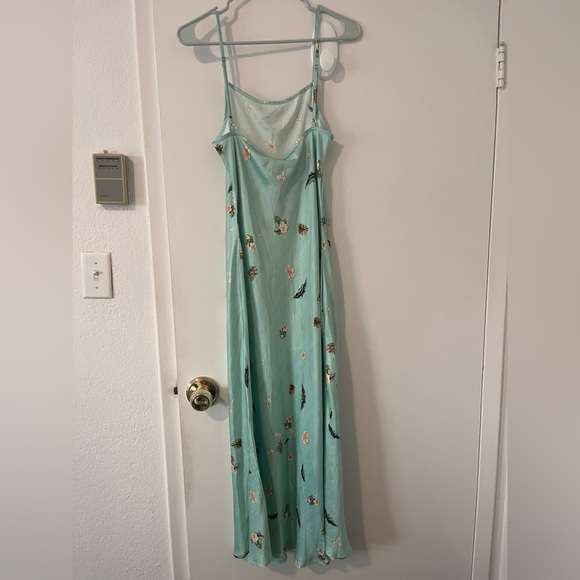 NWT VRG GRL Mint Green Floral Slip Dress Midi Adjustable Spaghetti Strap 8 - Picture 8 of 12
